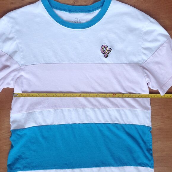 OF Odd Future T Shirt Size S White Donut Logo Blue Pink OFWGKTA Tyler Creator - Picture 11 of 12
